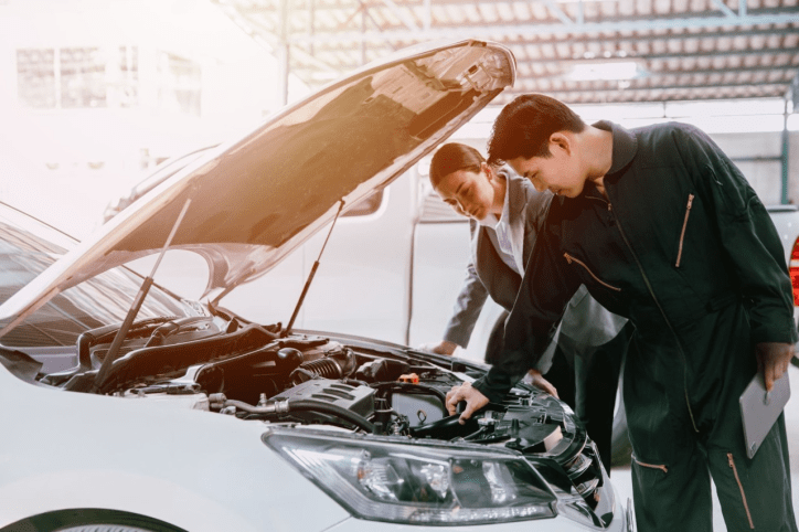mechanic explaining pre purchase car inspection Melbourne cost to customer